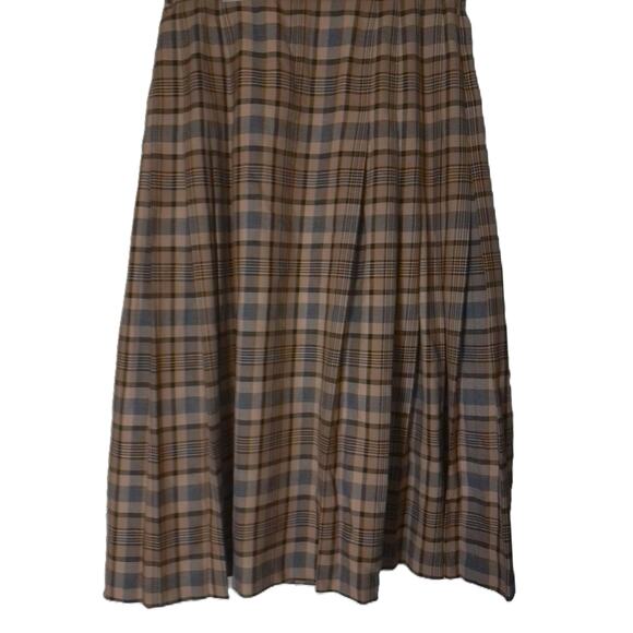 Pendleton Tartan Plaid Brown Black Pleated Wool Skirt USA Size 14 - Picture 5 of 6